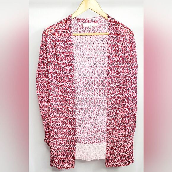 Ann Taylor Loft Lightweight Long-Sleeve Open Cardigan Sweater - Small - Pink - Picture 1 of 5